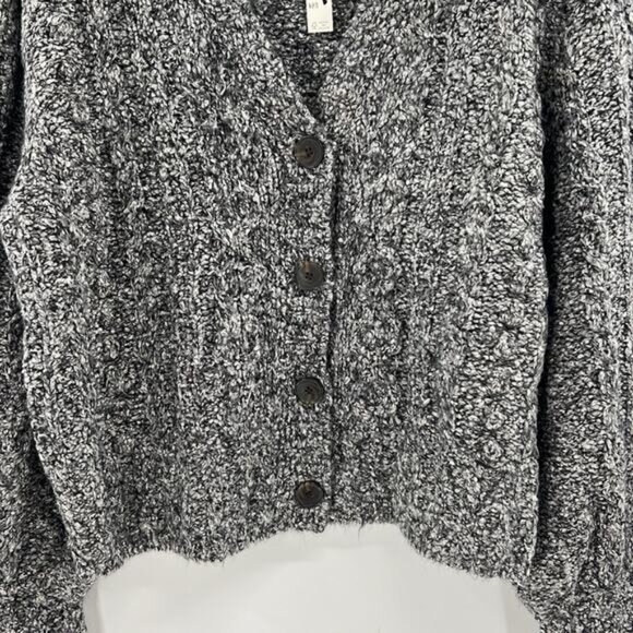 Madewell Women's Cable V-Neck Cardigan - Dusk Grey - Medium - NWT - Picture 2 of 8